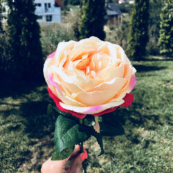 trandafir artificial roz somon 47 cm 758