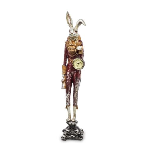 Figurina iepure cu ceas Rossana Collection 54x11x10.5 cm