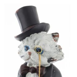 Figurina pisica cu ceas Rossana Collection 63x13x10.5 cm2