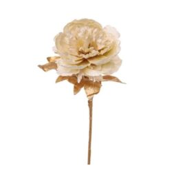 Floare artificiala Bujor crem auriu 70 cm