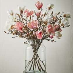 Floare artificiala Magnolia roz 88 cm