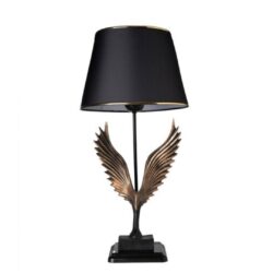 Lampa de masa design aripi de inger negru auriu 28x65 cm