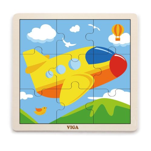 puzzle din 9 piese mari avion 1