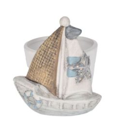 Ghiveci ceramica cu model marin barca 10x9x11 cm