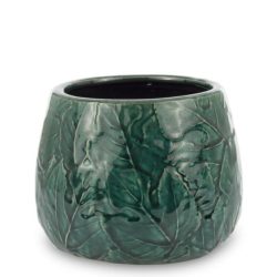 Ghiveci ceramica verde model frunze 14x18 cm
