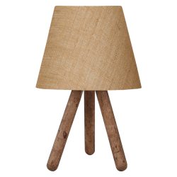 Lampa de masa cu baza din lemn nuanta natur 22x17x32 cm