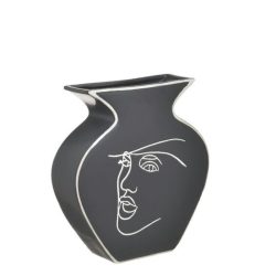 Vaza ceramica negru alb 24x7x26 cm