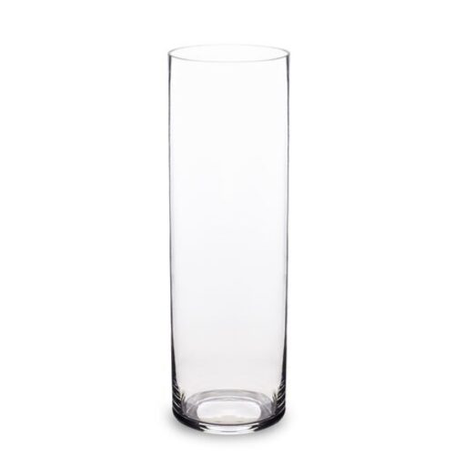 Vaza sticla transparenta cilindru 45.5x14.5 cm