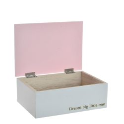 Cutie lemn model lebada roz crem 15x9x4 cm2