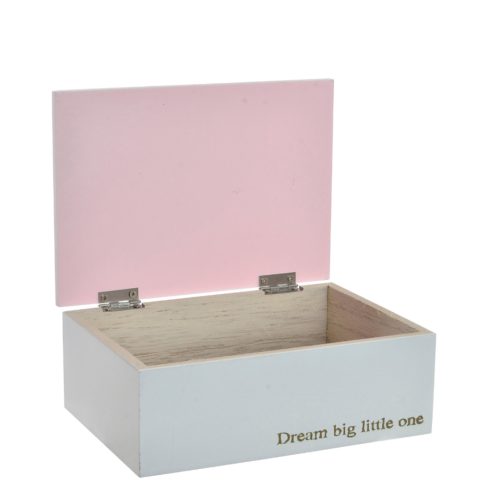 Cutie lemn model lebada roz crem 17x12x5.5 cm2