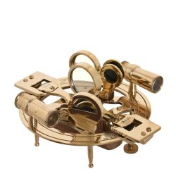 Decoratiune sextant auriu 12.5x10x5 cm