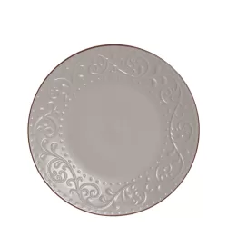 Farfurie ceramica bej cu model in relief 27.5 cm
