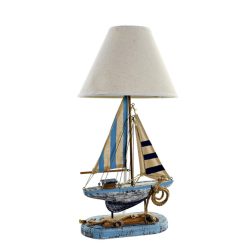 Lampa de masa in forma de barca albastru deschis 25x51 cm