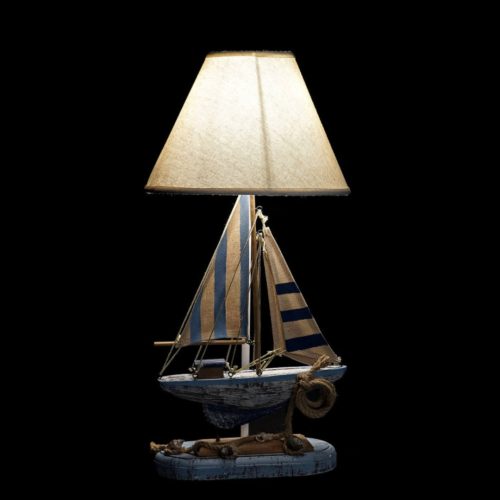 Lampa de masa in forma de barca albastru deschis 25x51 cm3