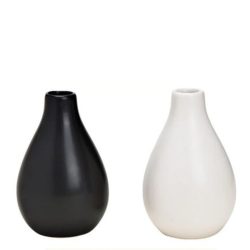Vaza ceramica alb negru 7x11 cm