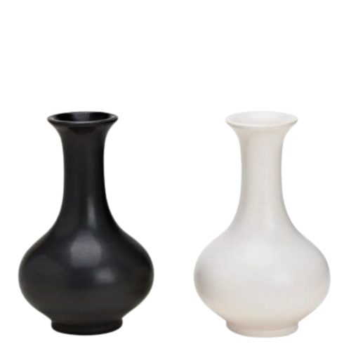 Vaza ceramica alb negru 8x13 cm