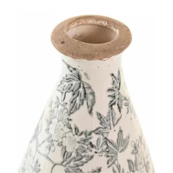 Vaza ceramica model floral alb gri 13x26 cm22