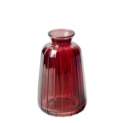 Vaza sticla rosu 11x6.5 cm