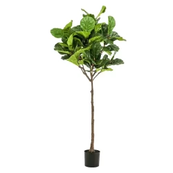 Ficus artificial Lyrata in ghiveci negru din plastic – 195 cm