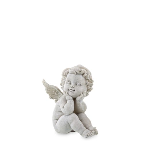 Figurina ingeras alb gri 14x15x11 cm2