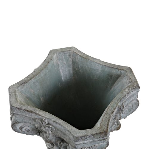 Ghiveci ceramica forma ornament coloana gri antichizat 17x16 cm2