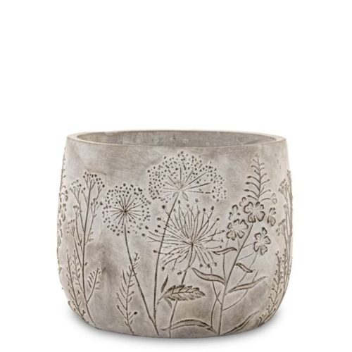 Ghiveci ceramica model flori de camp gri 11x14 cm