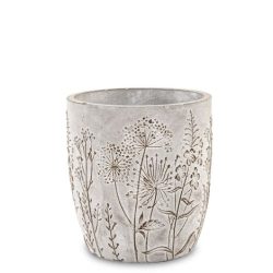 Ghiveci ceramica model flori de camp gri 14x13 cm