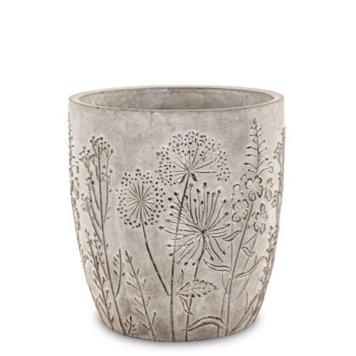 Ghiveci ceramica model flori de camp gri 21.5x20.5 cm