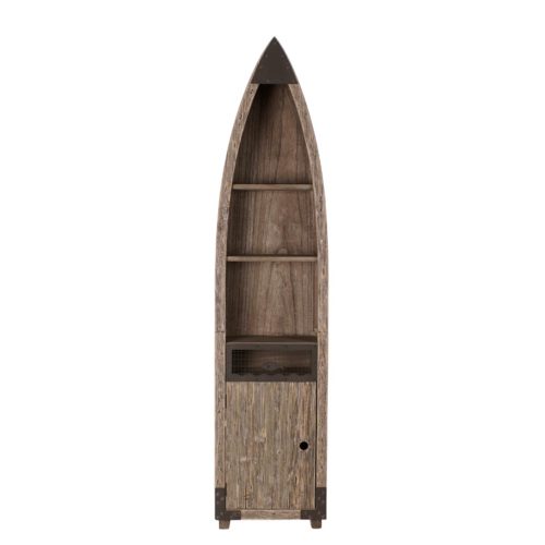 Raft in forma de barca lemn aspect antichizat 39x22.5x170 cm5