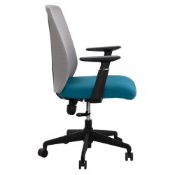 Scaun de birou ergonomic tesatura perforata gri albastru 65x62x100 cm4