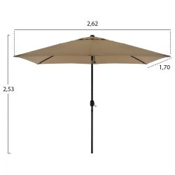Umbrela terasa din aluminiu 262x170x253 cm2