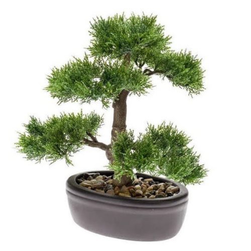 bonsai artificial decorativ cedar in ghiveci ceramic 32 cm 2792