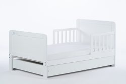 pat din lemn masiv pentru junior noble alb 160 80 cm copie 713526