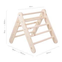scara din lemn pentru copii triunghi de catarare tip pikler montessori alb meowbaby copie 891823
