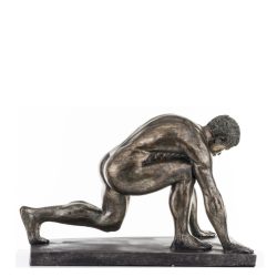 Decoratiune figurina atlet nuanta bronz 24x33.5x17 cm2