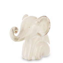 Figurina ceramica elefant crem 10x7x12 cm