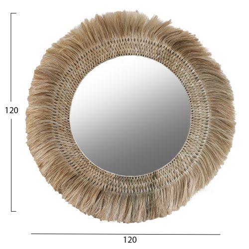 Oglinda de perete fibre de abaca nuanta natur 120x4 cm