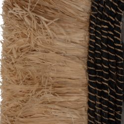 Oglinda de perete fibre de sisal abaca negru natur 55x4x90 cm6