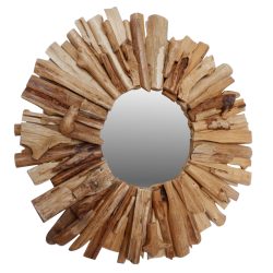 Oglinda de perete rama din lemn nuanta naturala 50x5x50 cm