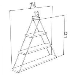 Raft de perete triunghi MDF 74x13x61 cm2