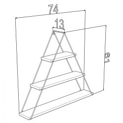 Raft de perete triunghi MDF alb 74x13x61 cm2