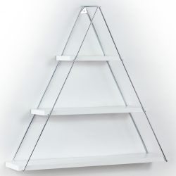 Raft de perete triunghi MDF alb 74x13x61 cm3