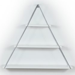 Raft de perete triunghi MDF alb 74x13x61 cm4