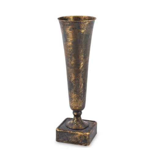 Vaza metalica auriu antichizat 49x14 cm