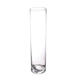 Vaza sticla transparenta cilindru 50x12 cm