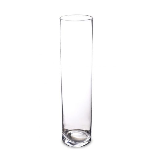 Vaza sticla transparenta cilindru 50x12 cm