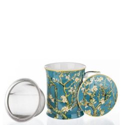 Cana portelan pentru ceai cu infuzor design Almond blossom Van Gogh2