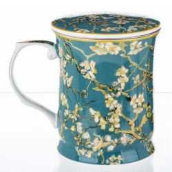 Cana portelan pentru ceai cu infuzor design Almond blossom Van Gogh3