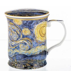 Cana portelan pentru ceai cu infuzor design The Starry Night3