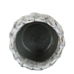 Ghiveci ceramica model frunze gri 15x18 cm2